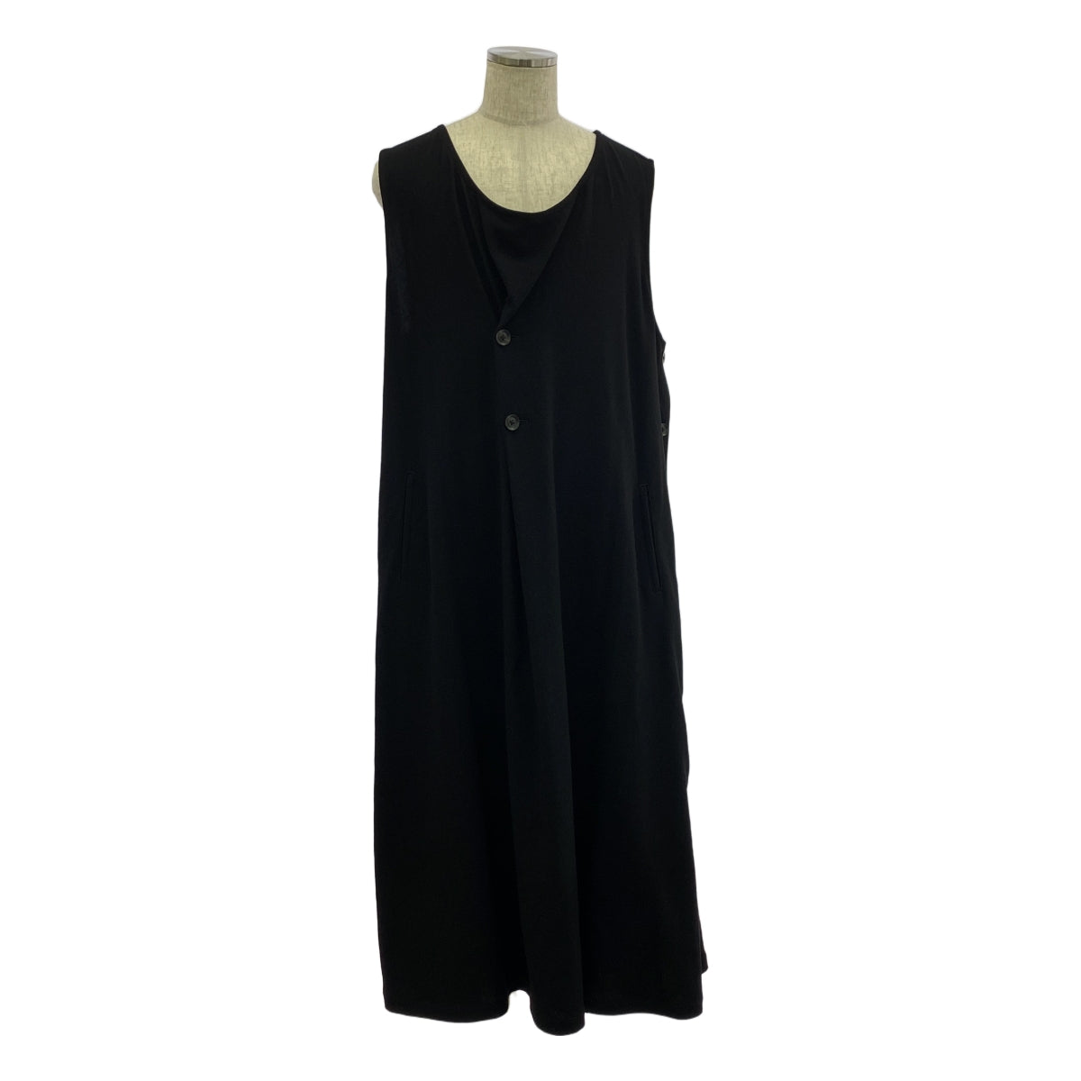 [미품] YOHJI YAMAMOTO POUR HOMME / 요우지야마모토풀 옴므 | 2018AW | 울 디자인 드레스 풀오버 코트 | 1 | 블랙 | 남성