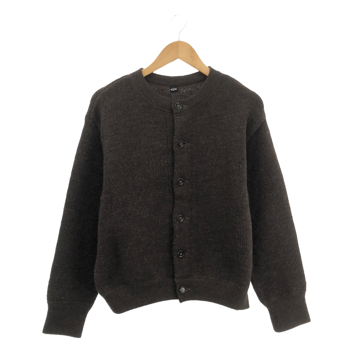 45r / Forty-Five R | Wool linen blend crew neck cardigan | 2 | Dark brown | Women's