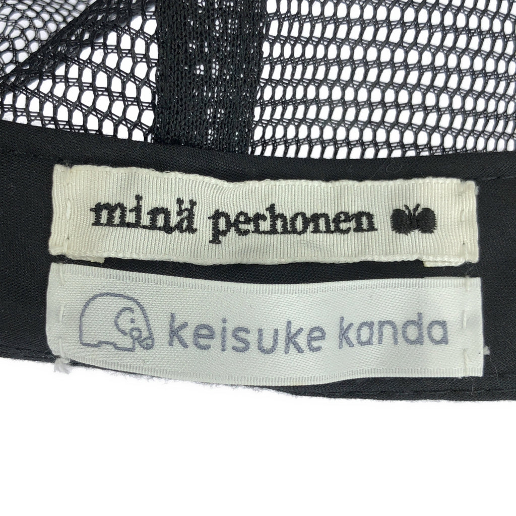 【美品】  mina perhonen / ミナペルホネン | × keisuke kanda / tambourine / タンバリン エンブロイダリー キャップ 帽子 / アジャスター調整可 | F | ブラック | レディース
