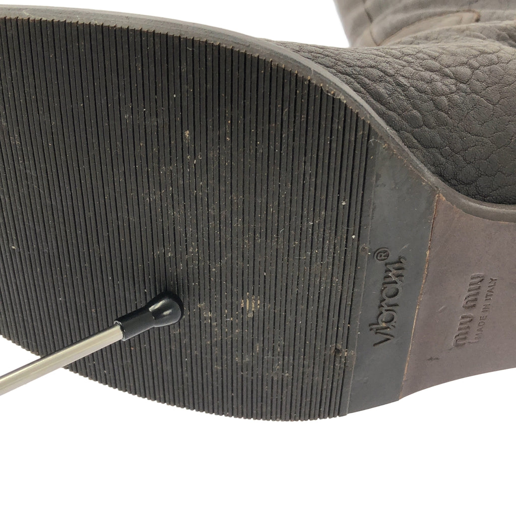 miu miu / ミュウミュウ | レザー エンブロイダリー ロングブーツ | 37 1/2 | レディース