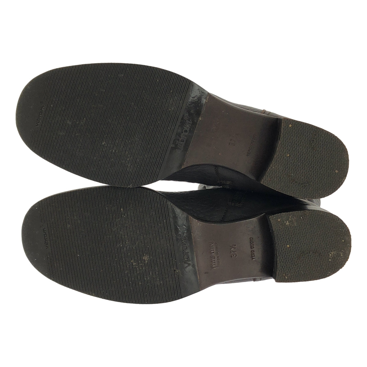 miu miu / ミュウミュウ | レザー エンブロイダリー ロングブーツ | 37 1/2 | レディース