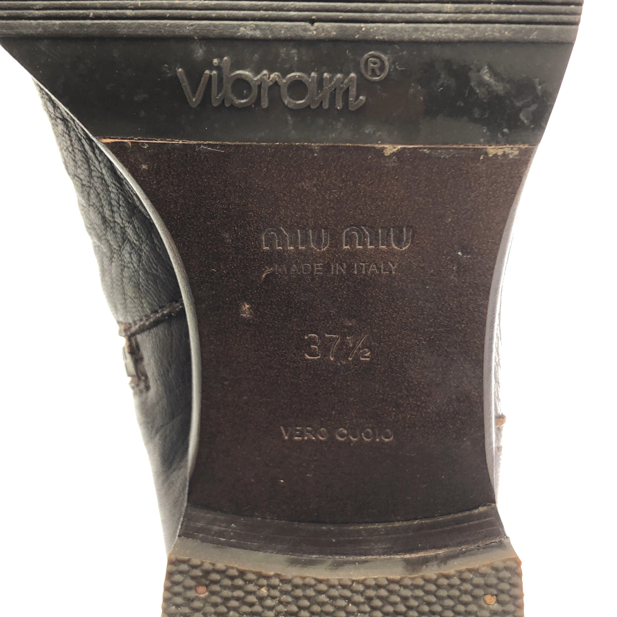 miu miu / ミュウミュウ | レザー エンブロイダリー ロングブーツ | 37 1/2 | レディース