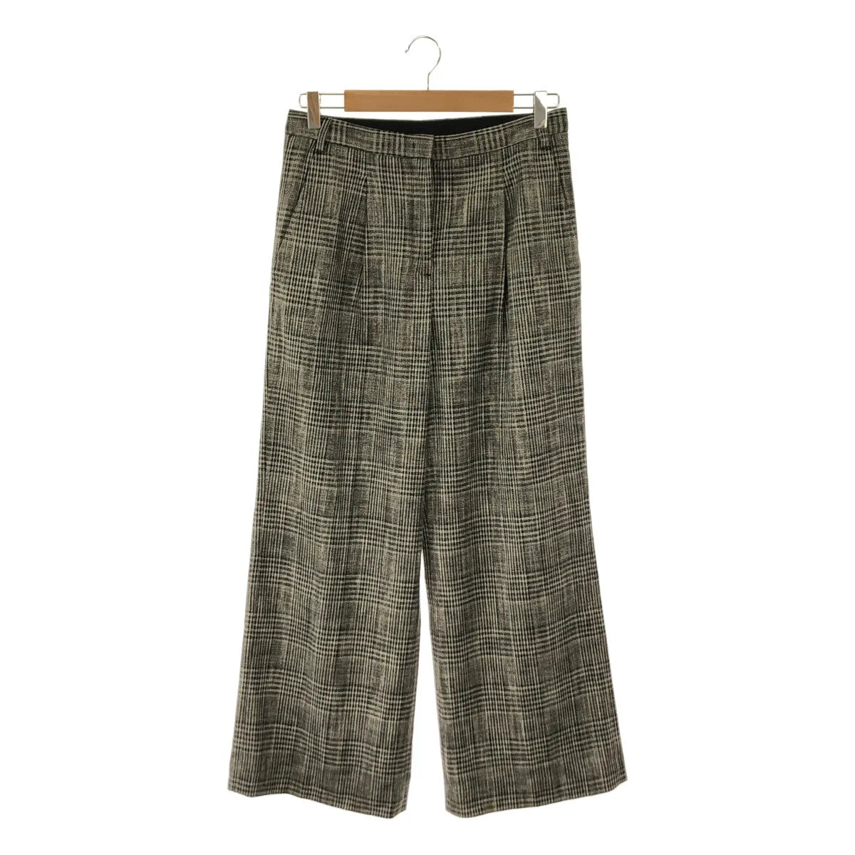 ASPESI / 아스페지 | 레이온 혼합 체크 슬랙스 | 40 | 회색 | 여성