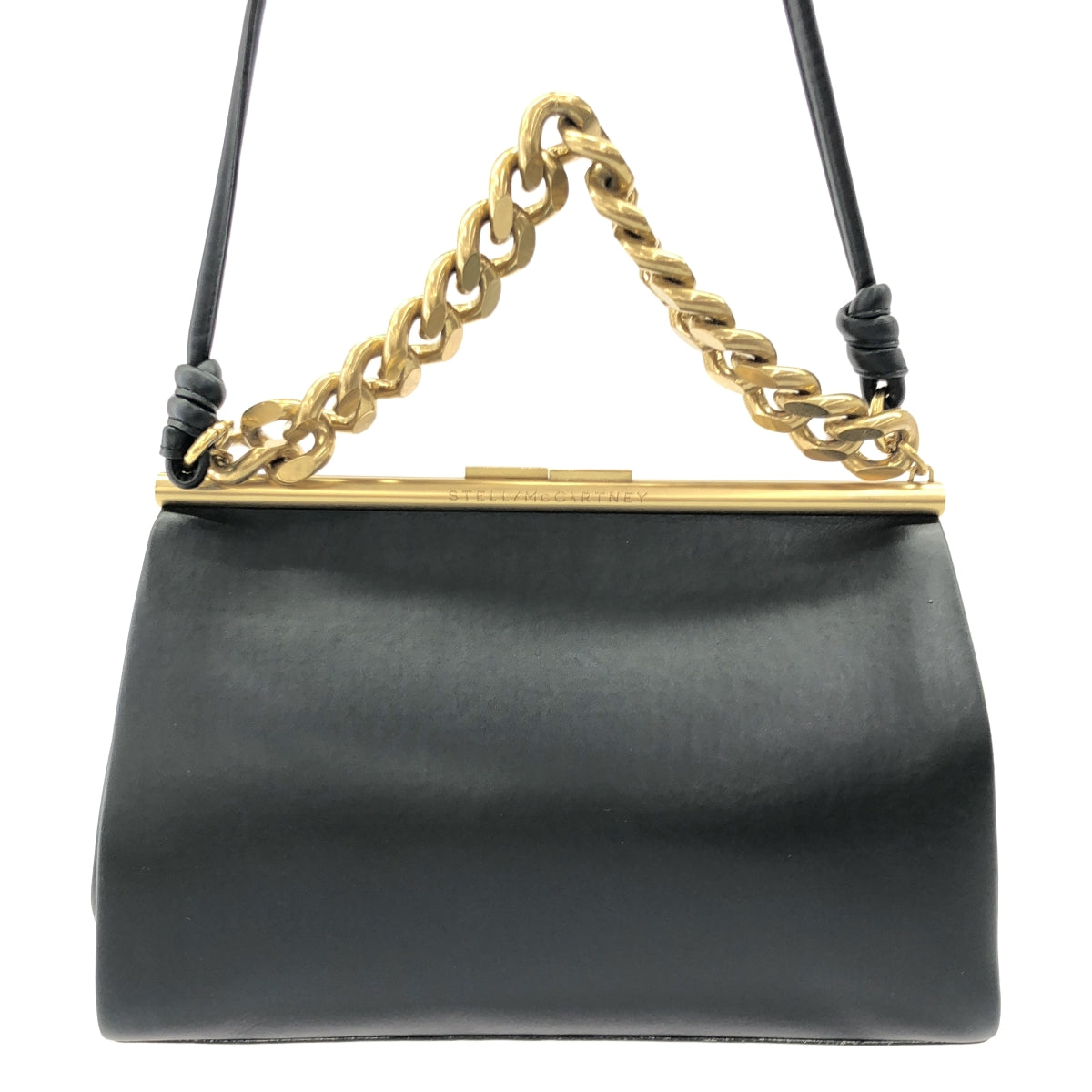 【美品】  STELLA McCARTNEY / ステラマッカートニー | ミディアム チャンキーチェーン 2WAY ショルダーバッグ | ゴールド/ブラック | レディース