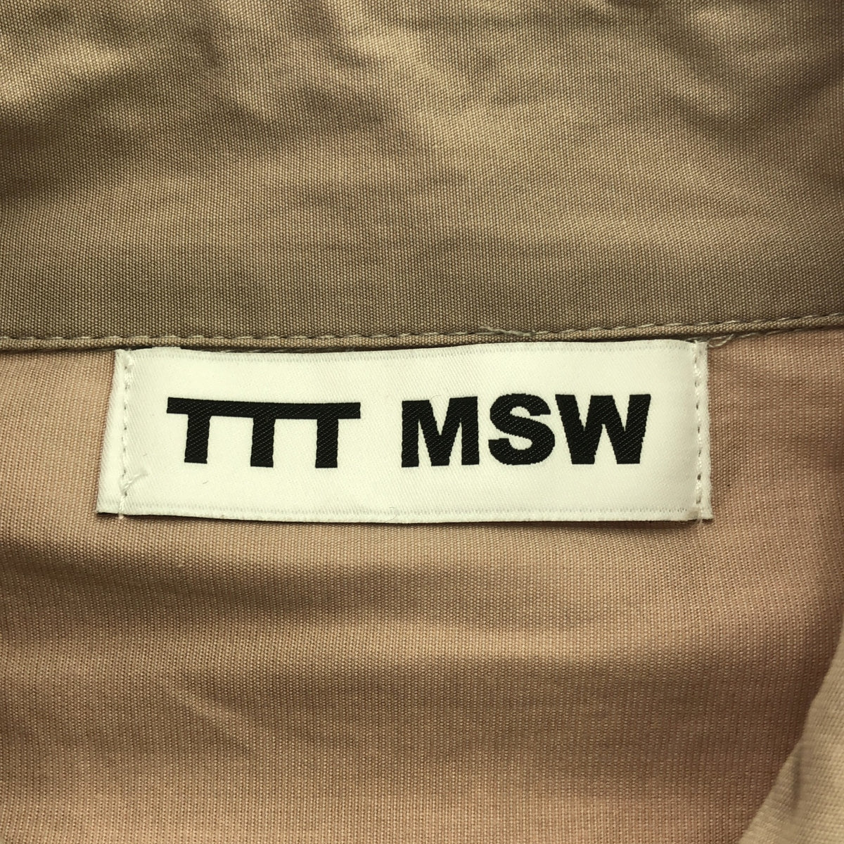 TTT MSW / ティー | 異素材 切替 ニット シャツ | グレージュ系 | メンズ