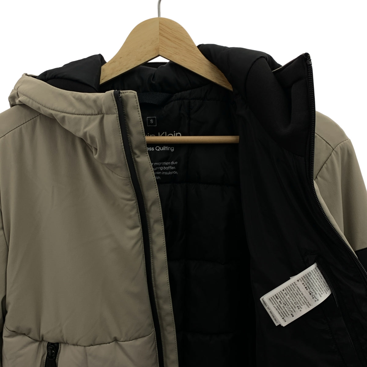CALVIN KLEIN / カルバンクライン | ロゴパッチ フルジップ ダウンジャケット フーディ | S |