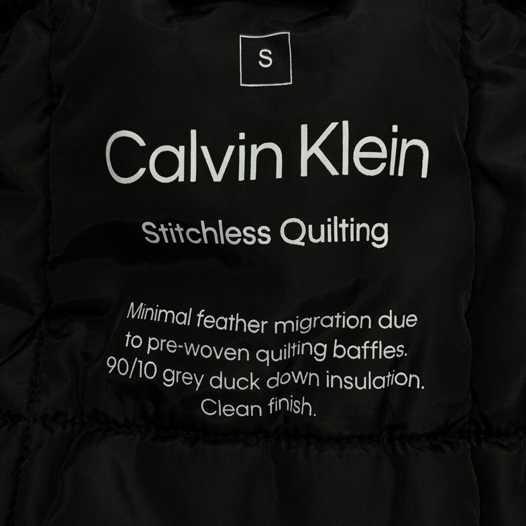 CALVIN KLEIN / カルバンクライン | ロゴパッチ フルジップ ダウンジャケット フーディ | S |