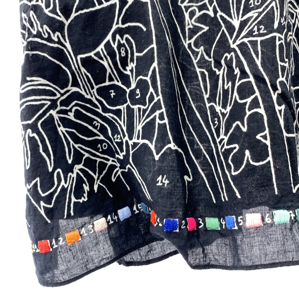 mii / me | 그래픽 인쇄 자수 스키퍼 풀오버 ​​반팔 셔츠 | L |