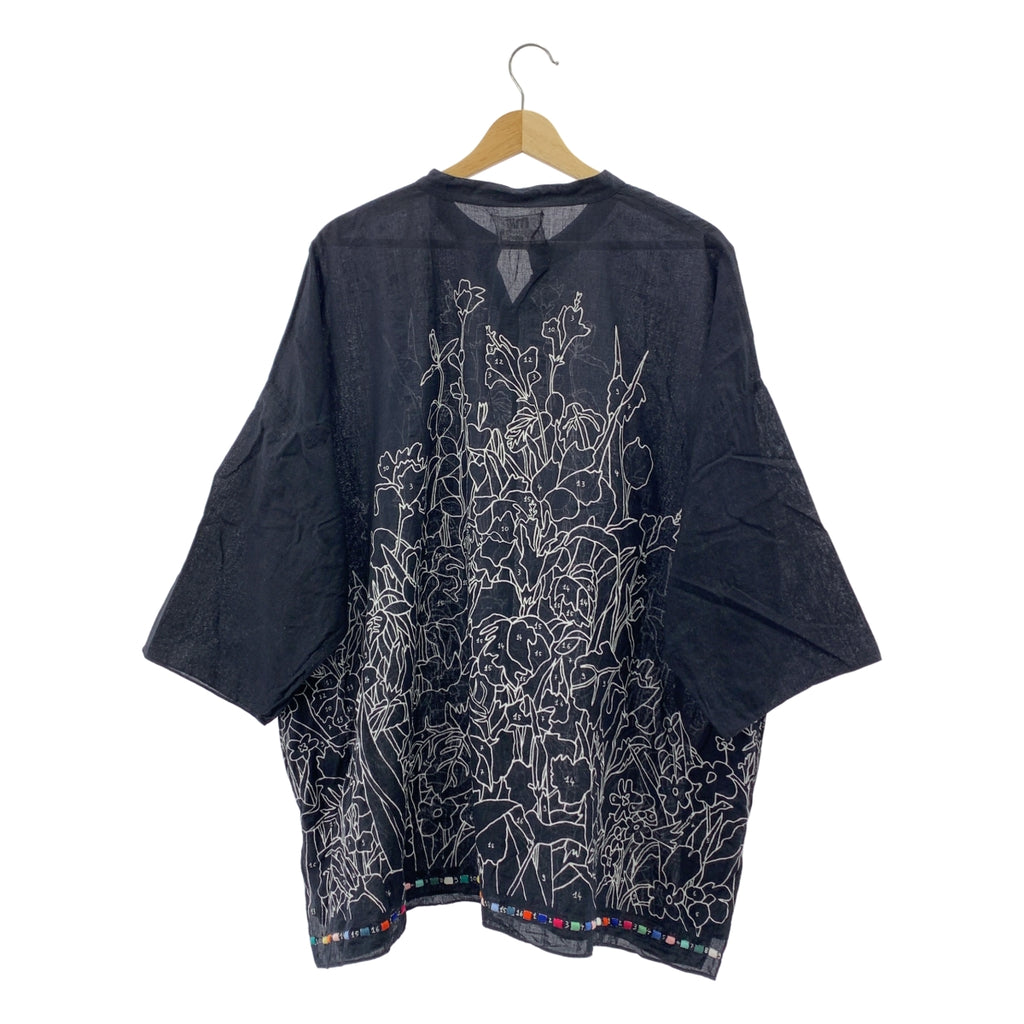 mii / me | 그래픽 인쇄 자수 스키퍼 풀오버 ​​반팔 셔츠 | L |