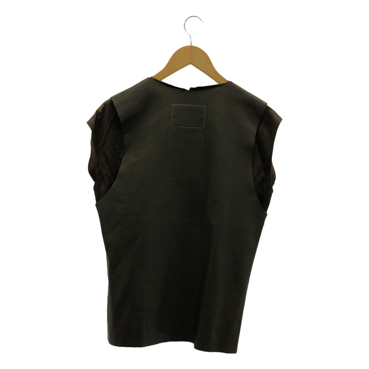 [品相良好] 小野友美 |皮革側拉鍊套頭背心/含內衣 | 40 |深棕色 |女性的