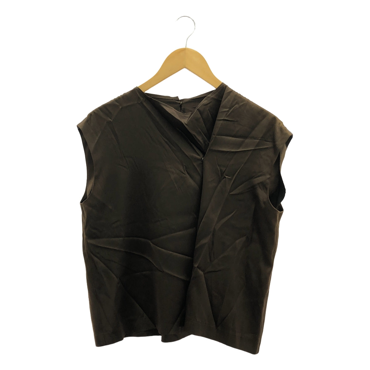【美品】  Tomoumi Ono / トモウミオノ | レザー サイドジップ プルオーバー ベスト / インナー付き | 40 | ダークブラウン | レディース