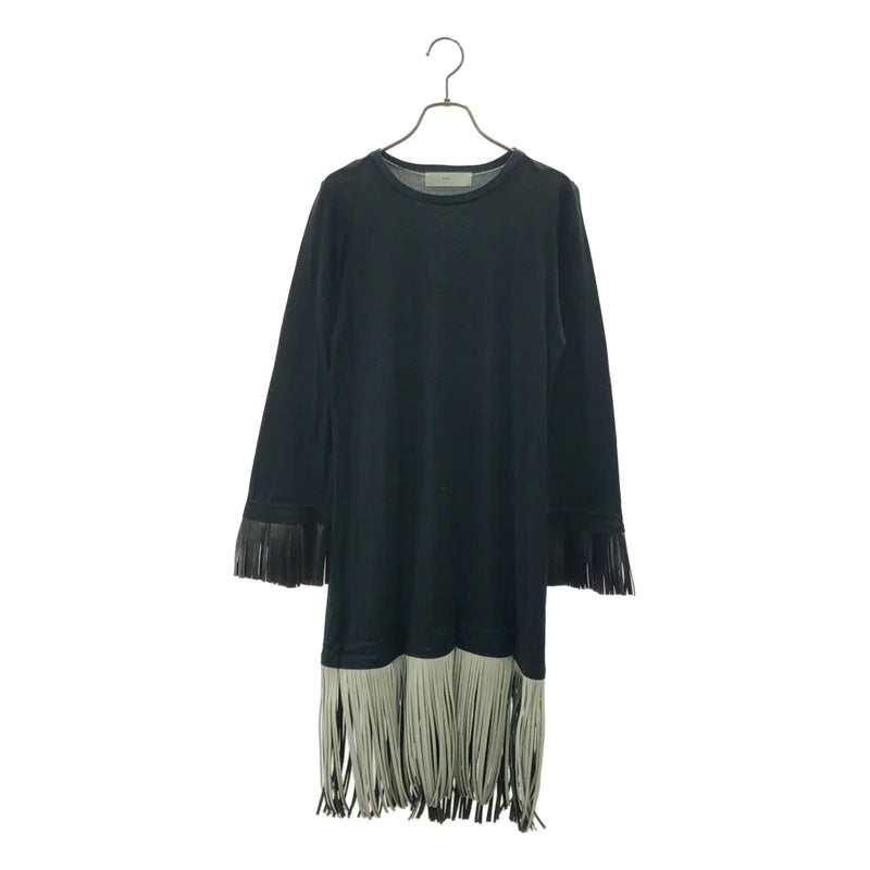 TOGA PULLA / トーガプルラ | エコレザー フリンジ ワンピース | 36 | レディース