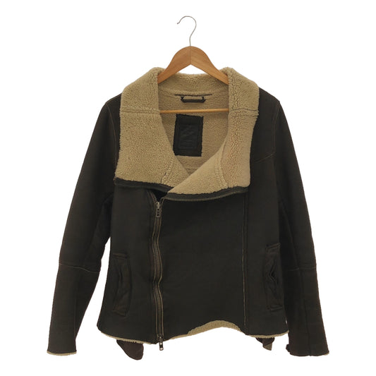 ALLSAINTS SPITALFIELDS / オールセインツ スピタルフィールズ | JUT LEATHER JACKET シープレザー ムートン ボアジャケット | ブラウン | レディース