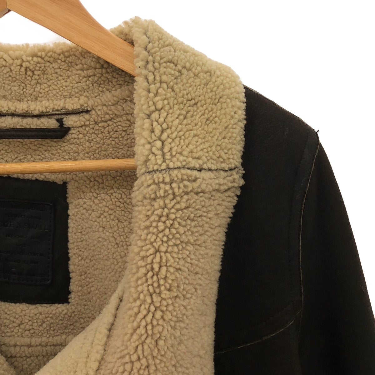ALLSAINTS SPITALFIELDS / オールセインツ スピタルフィールズ | JUT LEATHER JACKET シープレザー ムートン ボアジャケット | ブラウン | レディース