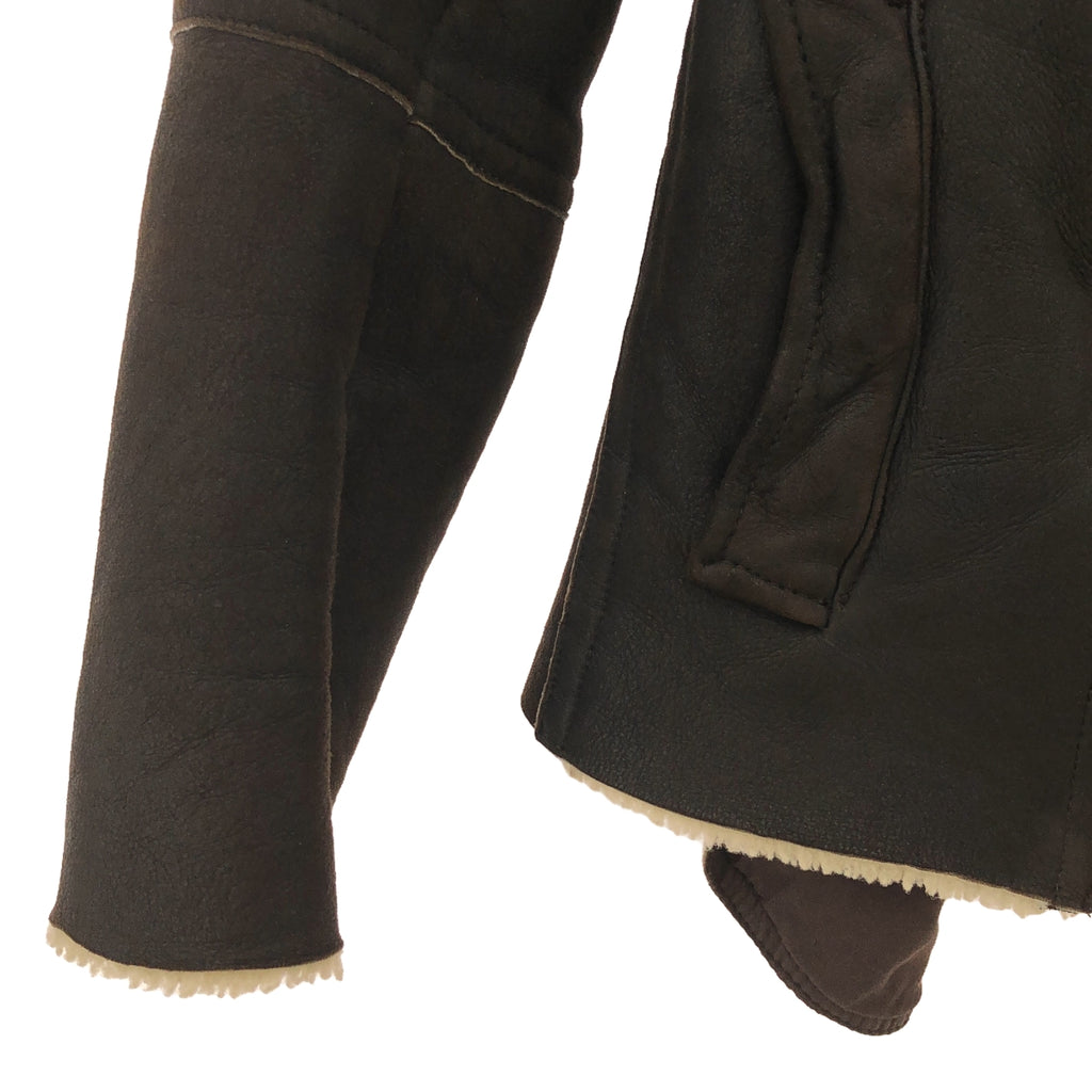 ALLSAINTS SPITALFIELDS / オールセインツ スピタルフィールズ | JUT LEATHER JACKET シープレザー ムートン ボアジャケット | ブラウン | レディース