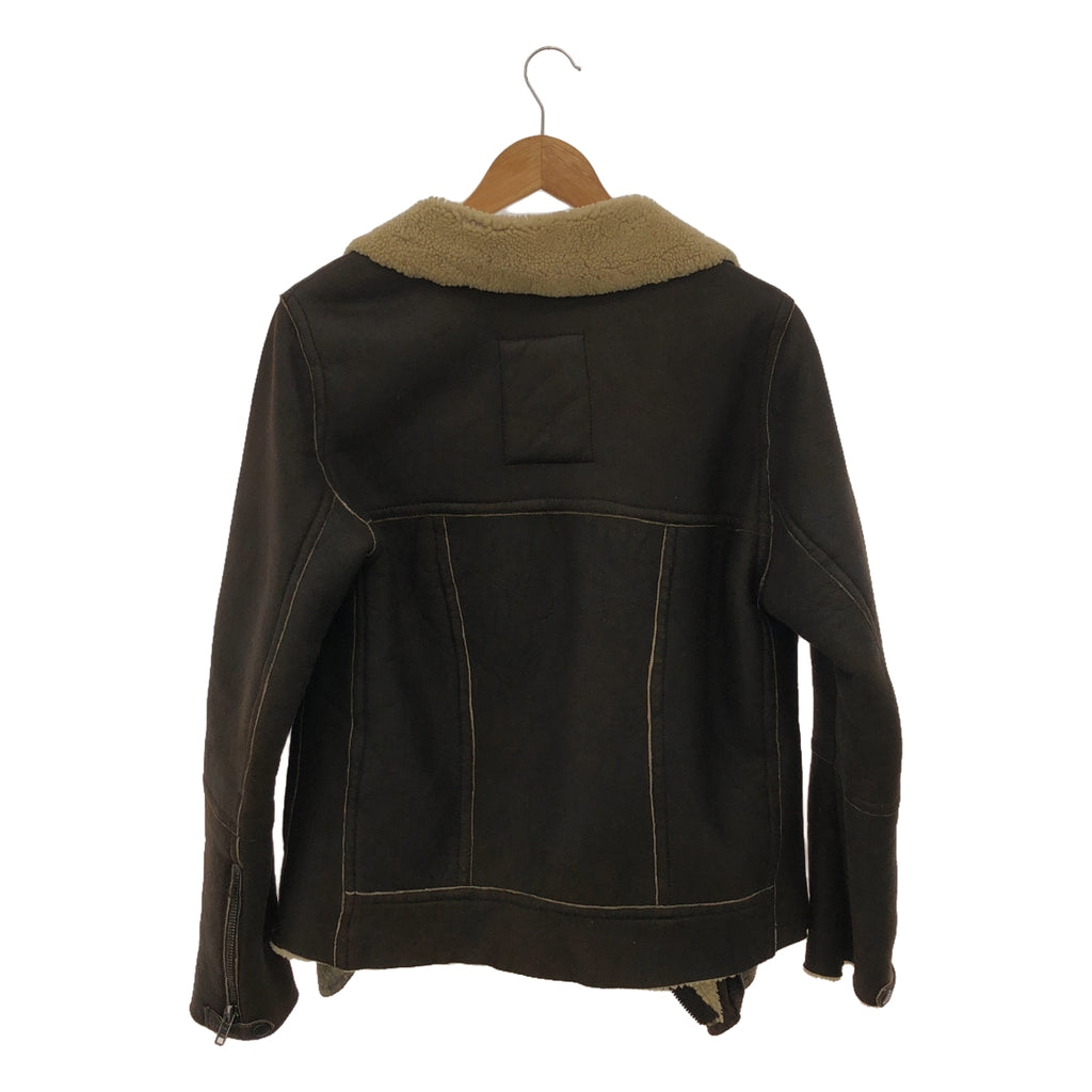 ALLSAINTS SPITALFIELDS / オールセインツ スピタルフィールズ | JUT LEATHER JACKET シープレザー ムートン ボアジャケット | ブラウン | レディース