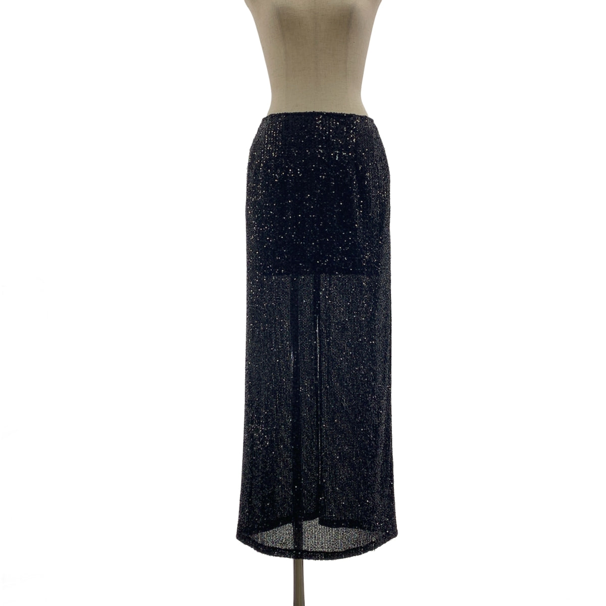 【美品】  JOHN LAWRENCE SULLIVAN / ジョンローレンスサリバン | Spangle Long Skirt / スパンコール スリット スカート | XS | black | レディース