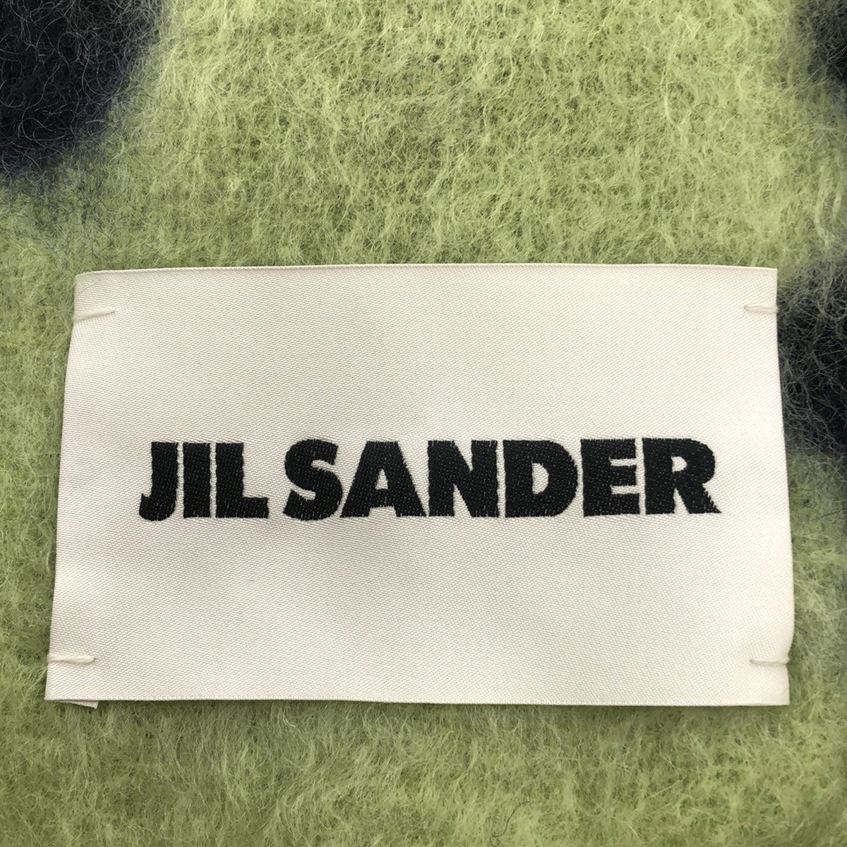 美品】 JIL SANDER / ジルサンダー | ロング モヘアマフラー | ライムグリーン/ネイビー/ライトブルー | レディース – KLD