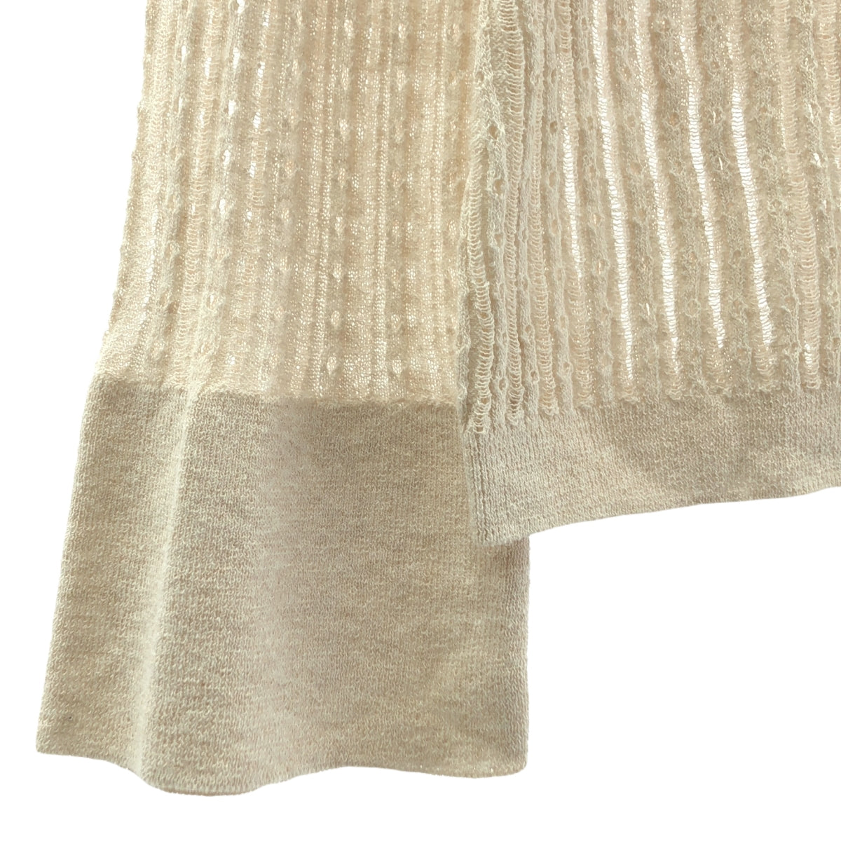 J&amp;M DAVIDSON / 제이앤엠 데이비슨 | 코튼 린넨 플레어 슬리브 V 넥 가디건 | M | 베이지 | 여성