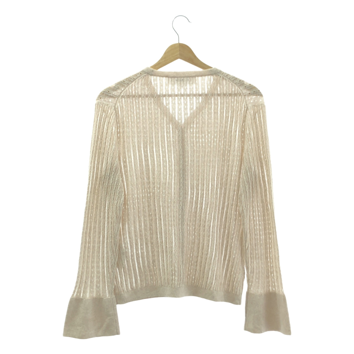 J&amp;M DAVIDSON / 제이앤엠 데이비슨 | 코튼 린넨 플레어 슬리브 V 넥 가디건 | M | 베이지 | 여성