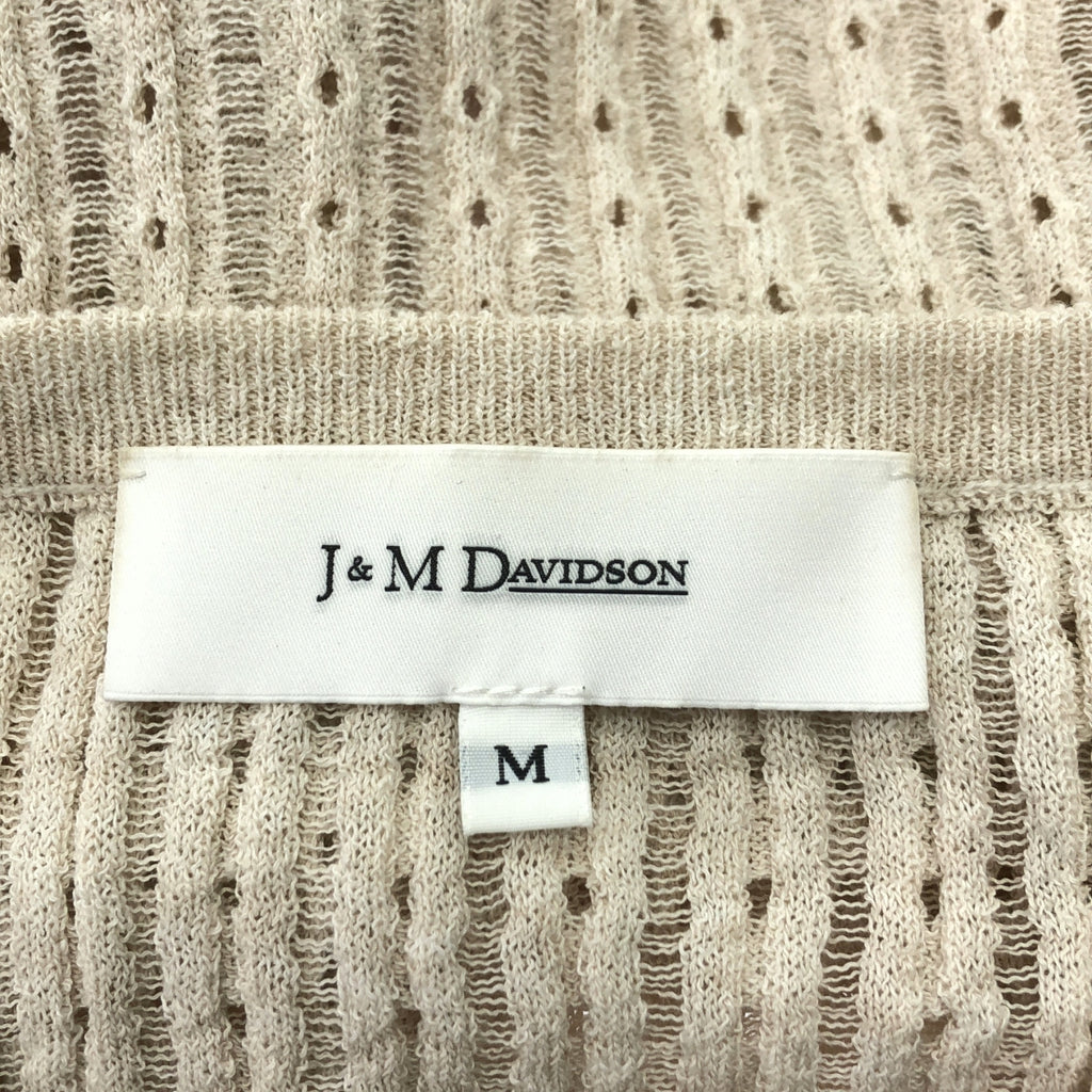 J&amp;M DAVIDSON | 棉麻喇叭袖V領衫 | M | 米色 | 女款