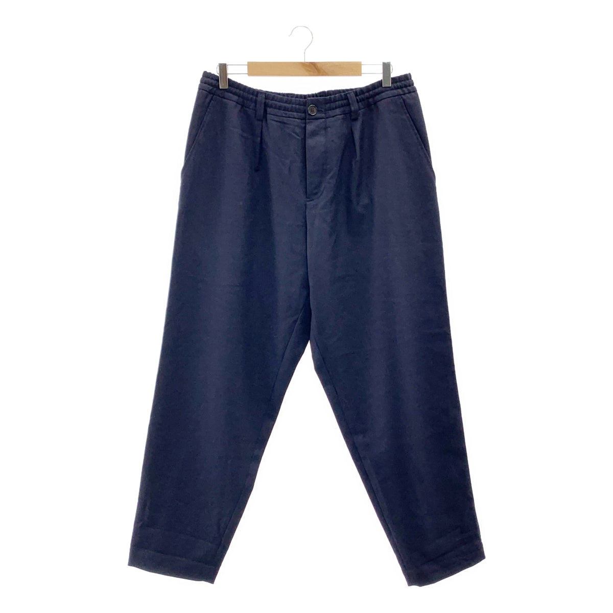 MARNI / 마르니 | 울 와이드 테이퍼드 팬츠 | 48 | 네이비 | 남성