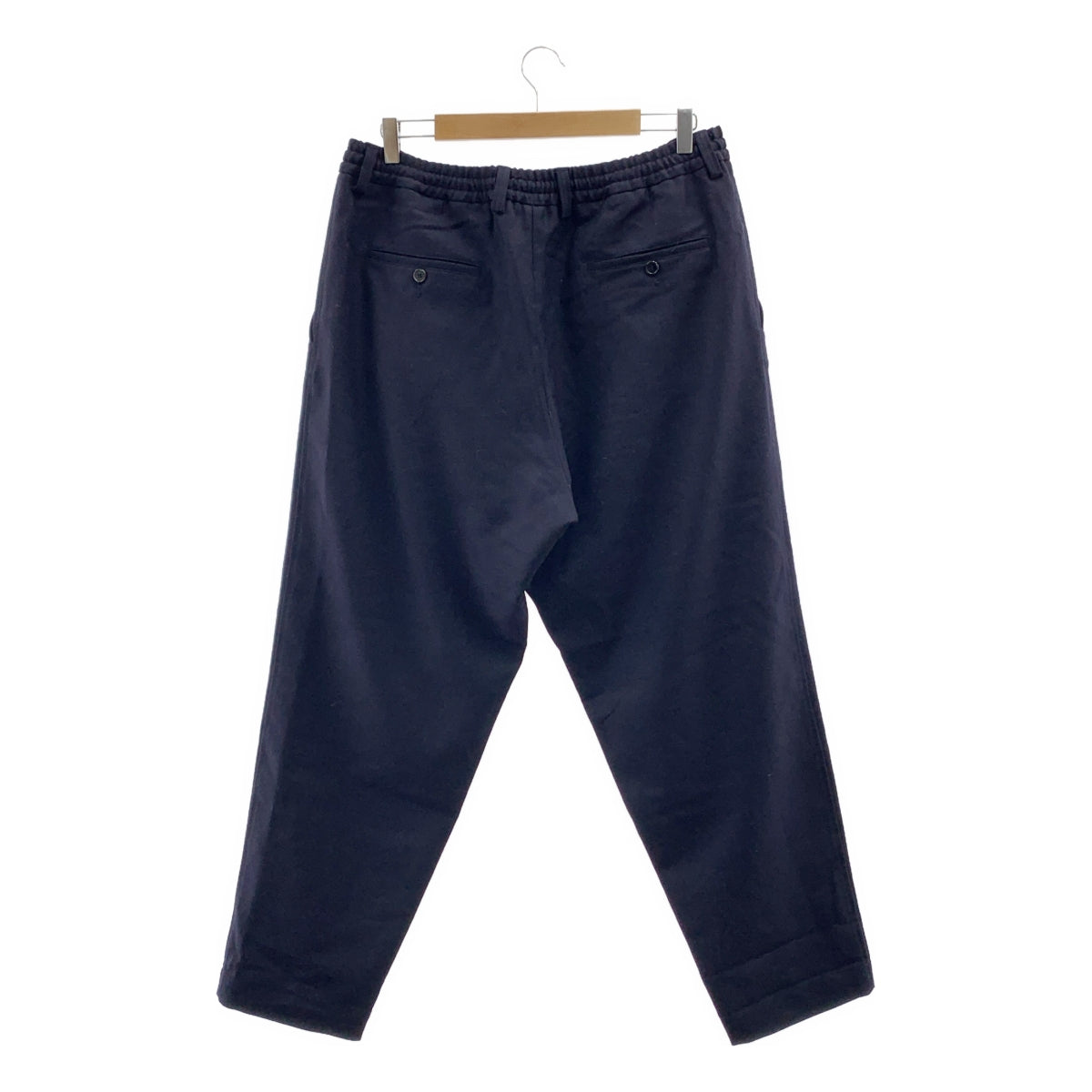 MARNI / 마르니 | 울 와이드 테이퍼드 팬츠 | 48 | 네이비 | 남성