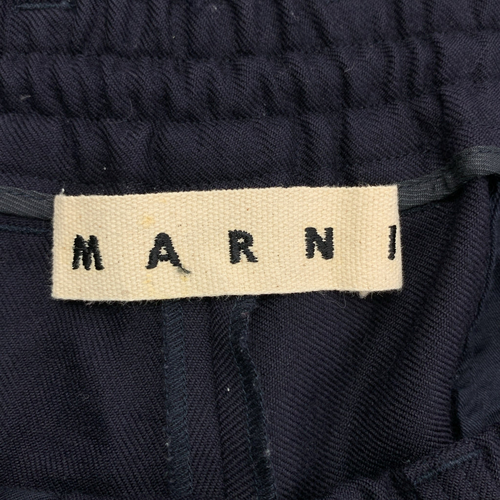 MARNI / マルニ | ウール ワイド テーパードパンツ | 48 | ネイビー | メンズ