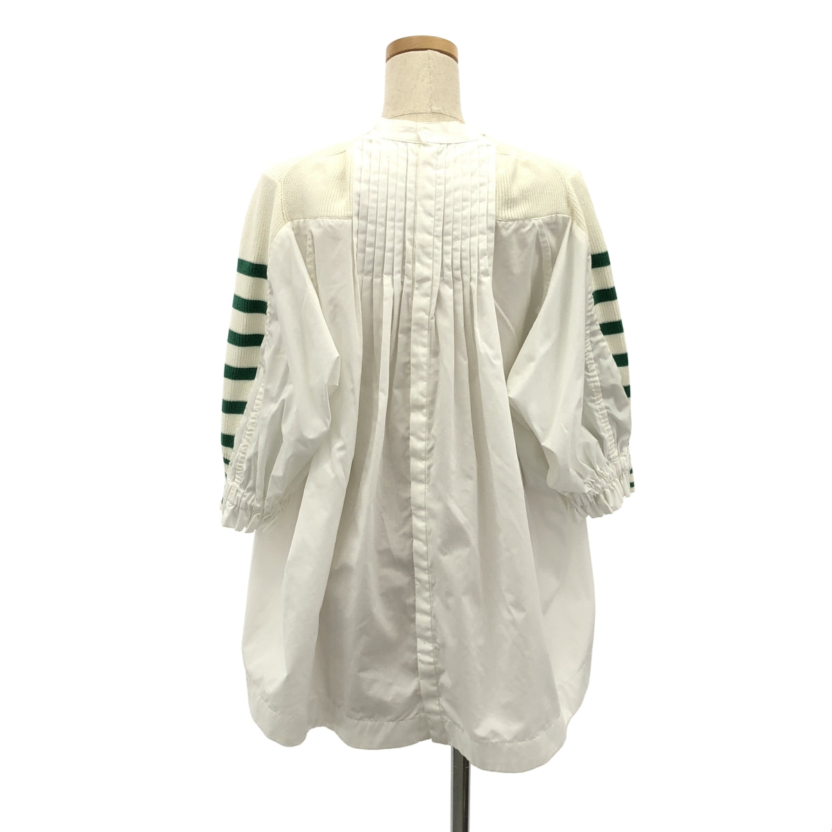 sacai / サカイ | 異素材 切替 ドッキング ギャザースリーブ ニット シャツ ブラウス | 3 |