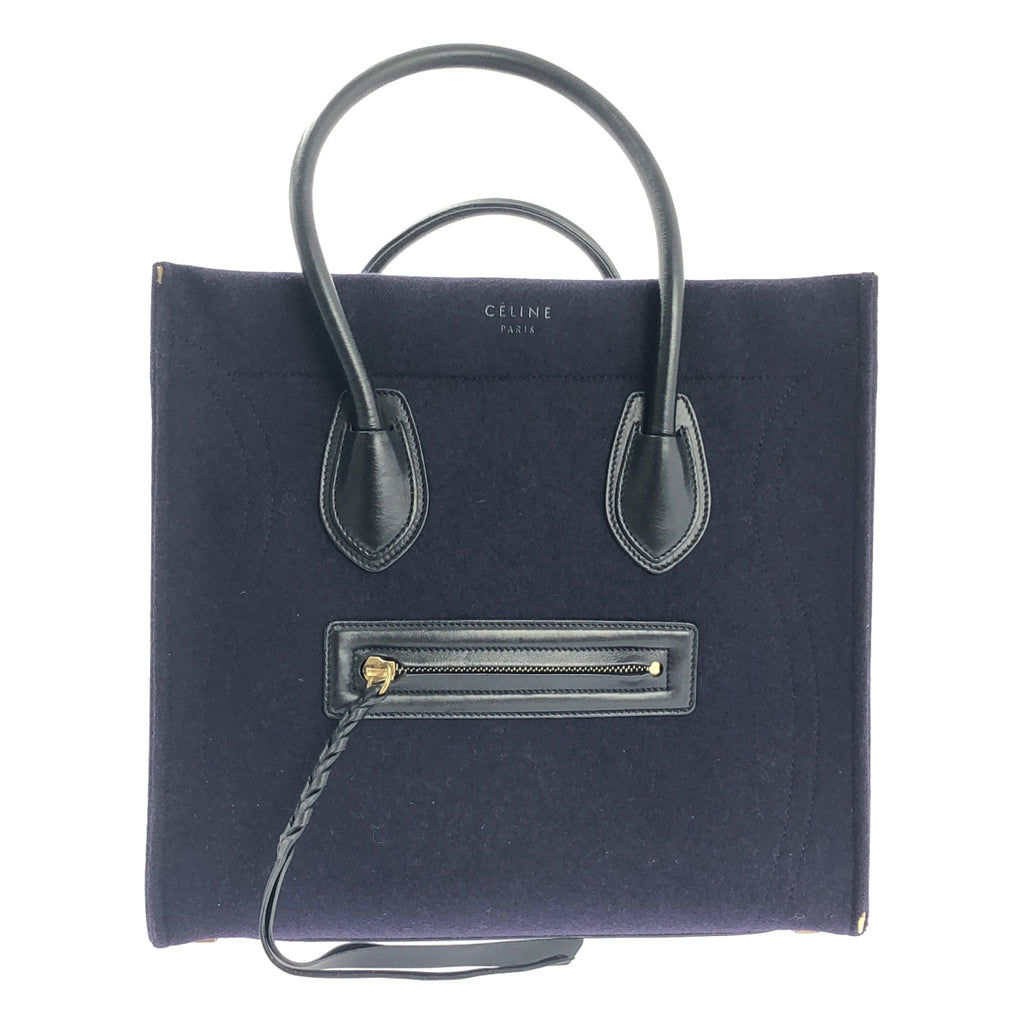 CELINE / 셀린느 | by Phoebe Philo 피비 / 러기지 팬텀 펠트 핸드백 | 네이비 |