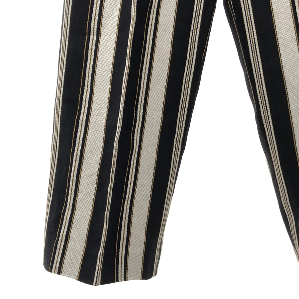 【신품】 Heriter / 엘리테 | 린넨 코튼 스트라이프 탁 팬츠 | 38 | 네이비 / 화이트 | 여성