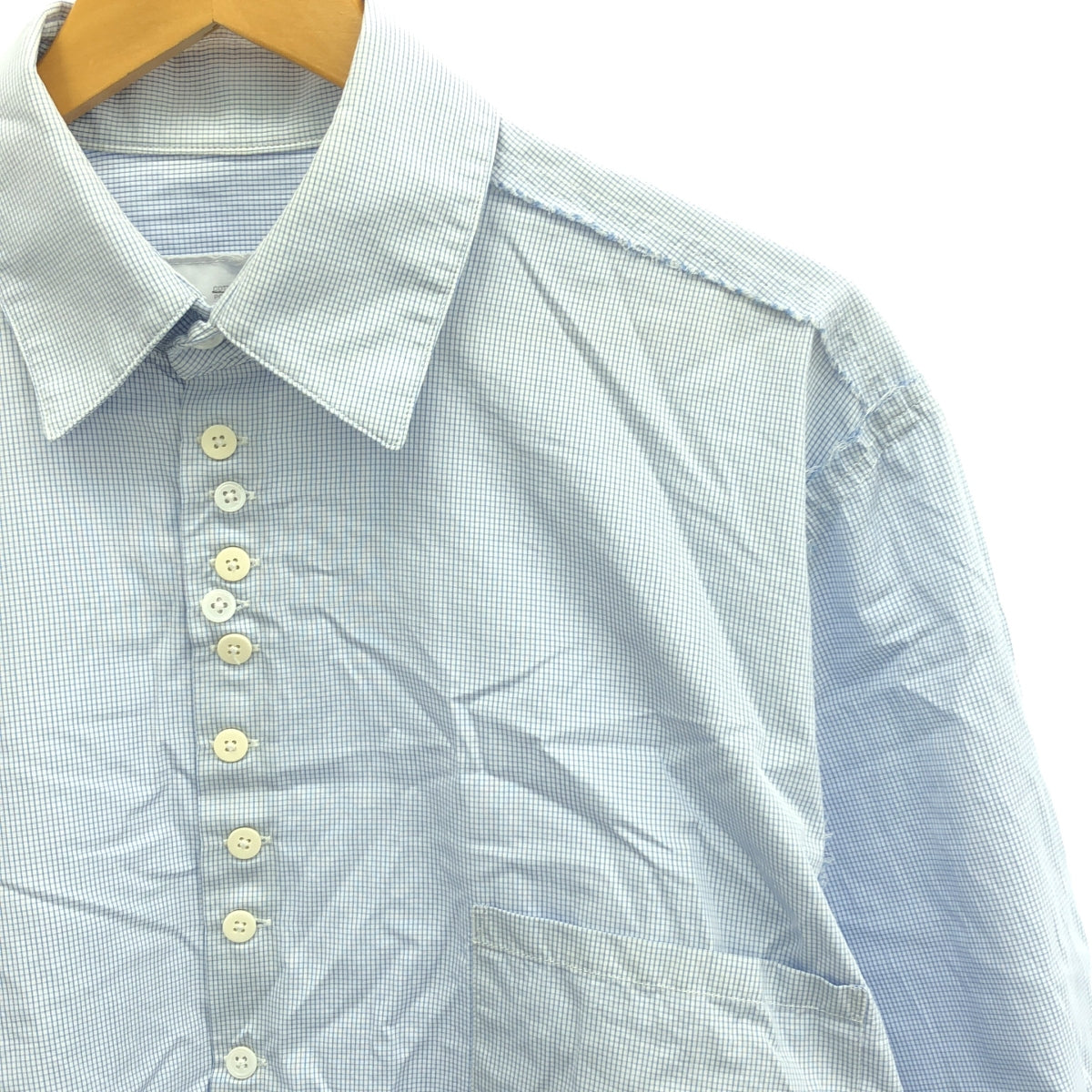 CAMIEL FORTGENS | BIG SHIRT BUTTON RAW Random Button Shirt | S | Blue/White | Men's