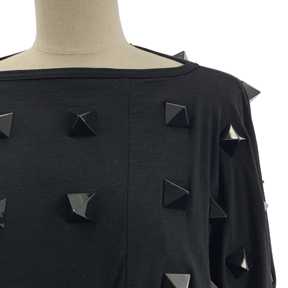 JUNYA WATANABE COMME des GARCONS / ジュンヤワタナベ | 2015AW | 変形 スタッズ 装飾 オーバー ドレス プルオーバー | M | ブラック | レディース