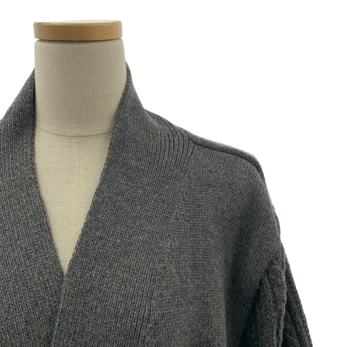 kitica / キチカ | ウール ベルテッド ロングニット カーディガン ガウン | F | グレー | レディース