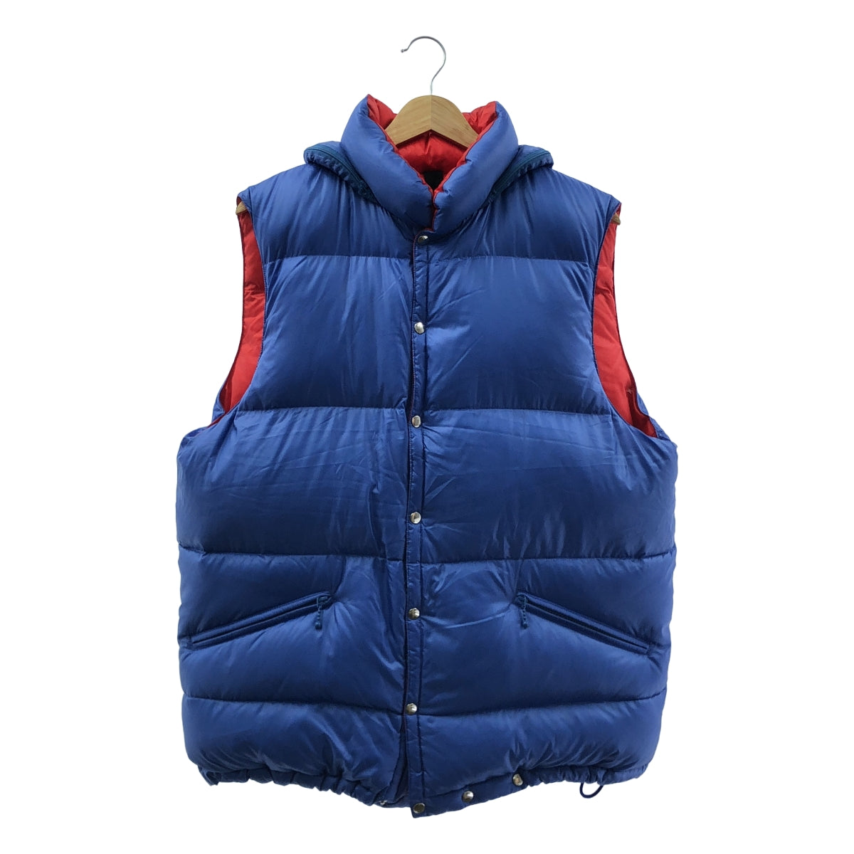 【美品】  MAATEE&SONS / マーティー&サンズ | 2023AW | DOWN VEST ナイロン ダウンベスト | 2 | ブルー / レッド | メンズ