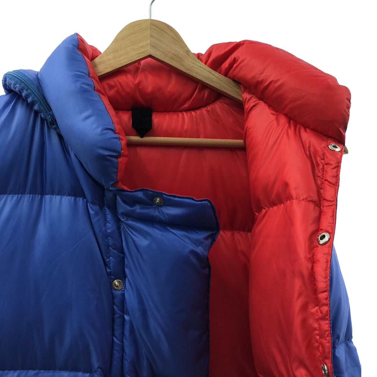 【美品】  MAATEE&SONS / マーティー&サンズ | 2023AW | DOWN VEST ナイロン ダウンベスト | 2 | ブルー / レッド | メンズ