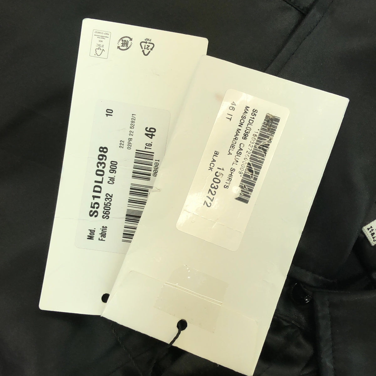 Maison Margiela | 2022秋冬 |超長正裝襯衫 | 46 |黑色 |男士