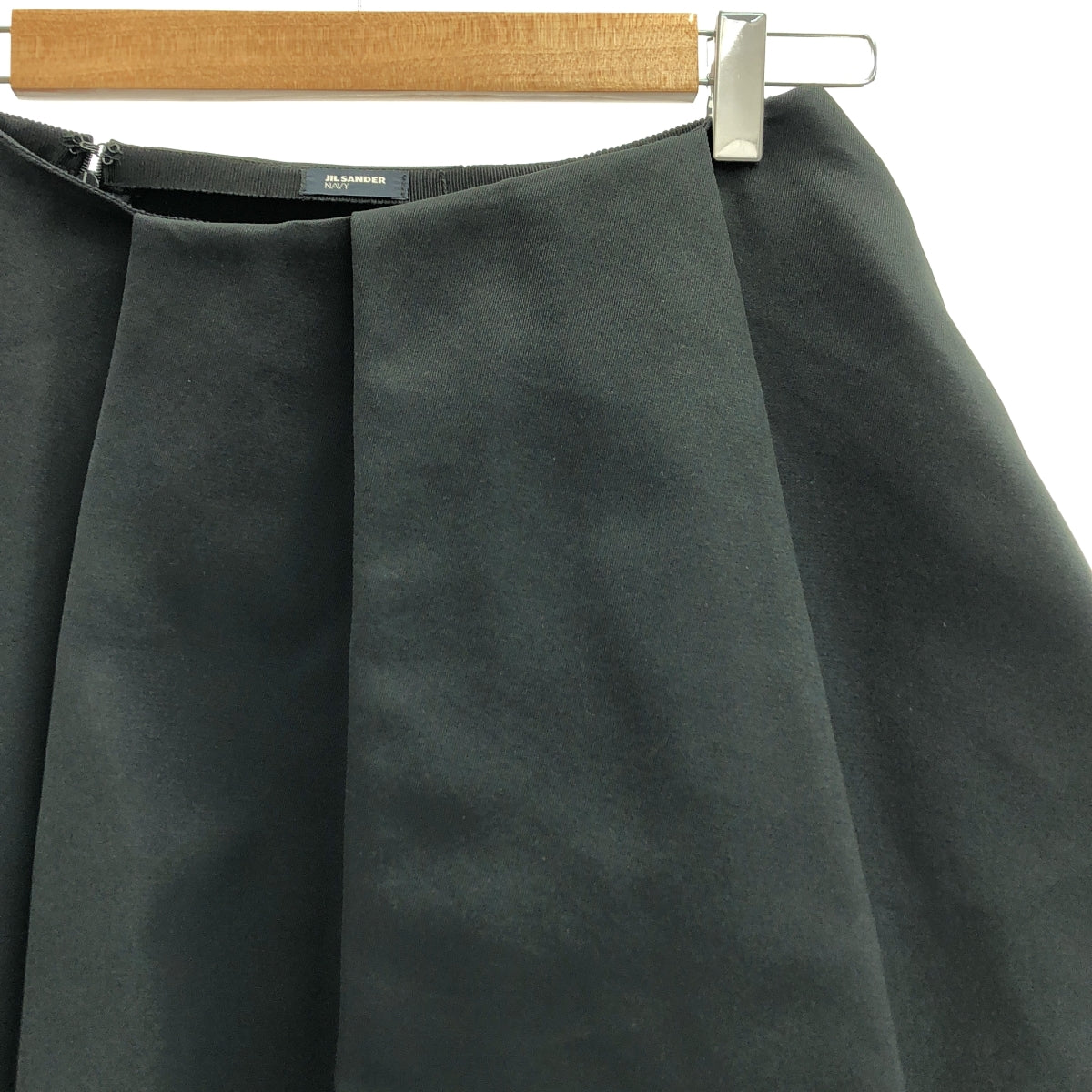 JIL SANDER 海軍藍 | 棉絲混紡褶襉喇叭裙 | 32碼 | 黑色 | 女款