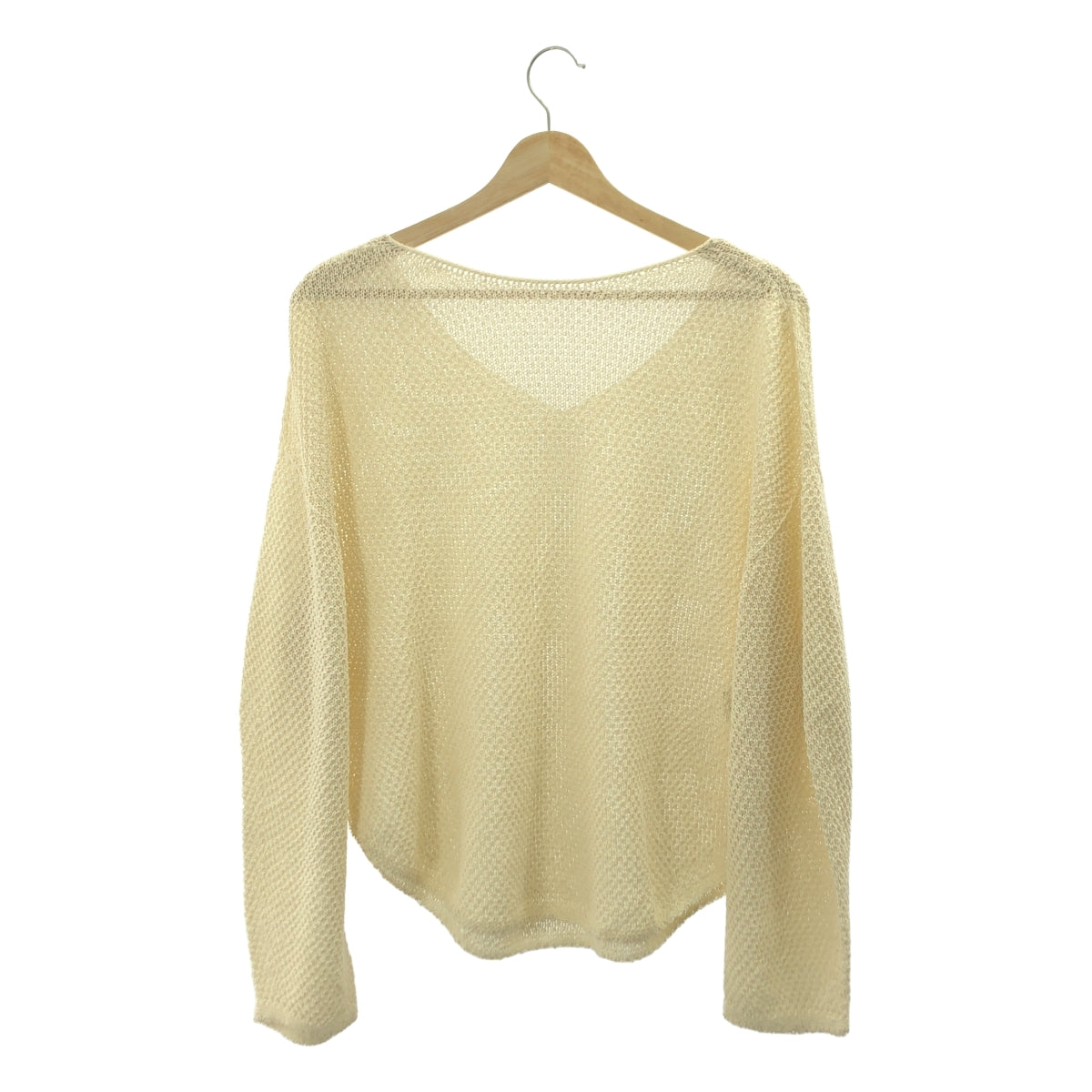 [狀況極佳] NOBLE | 2025SS | Paper Yarn Kanoko 後背 V 字套頭衫 | F | 自然色 | 女款