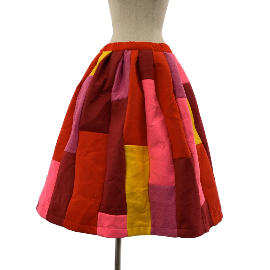 COMME des GARCONS COMME des GARCONS / 콤콤 | 2021AW | 제품 세척 펠트 패치워크 탁 볼륨 이지 스커트 | XS |