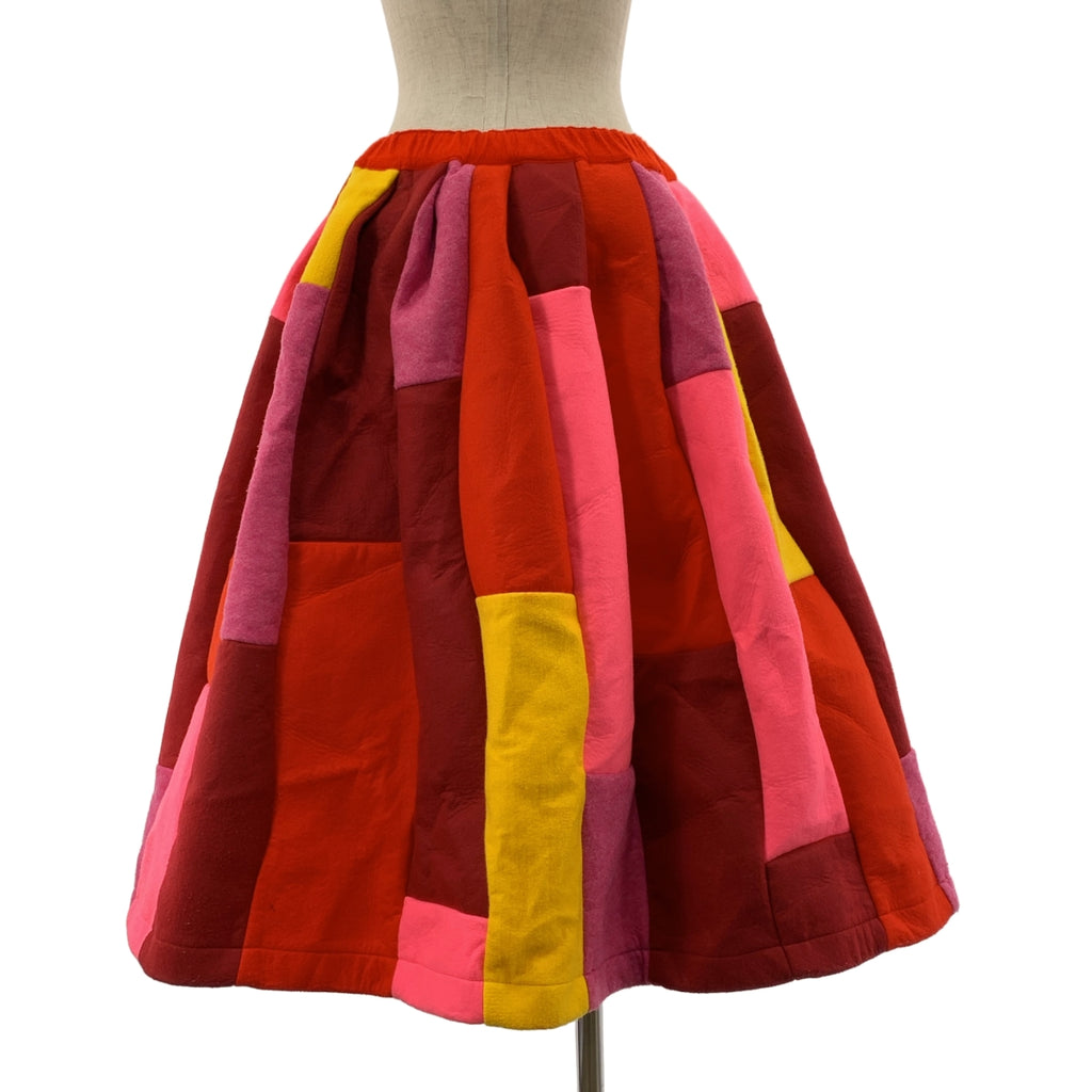 COMME des GARCONS COMME des GARCONS / 콤콤 | 2021AW | 제품 세척 펠트 패치워크 탁 볼륨 이지 스커트 | XS |