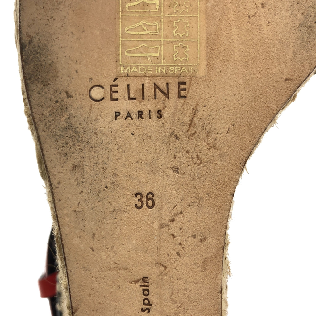 CELINE | by Phoebe Philo 踝帶坡跟涼鞋 | 尺寸 36 | 米色/紅色 | 女款