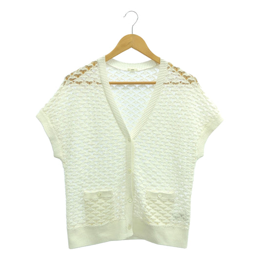 [Good Condition] IENA | 2024AW | Cord Yarn Mesh Vest | F | White | Women's