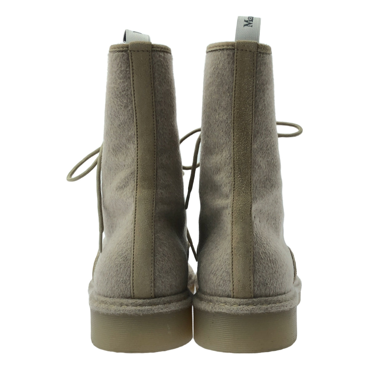 【美品】  Max Mara / マックスマーラ | BAKER ピュア カシミヤ ブロード クロスアンクルハイ レースアップブーツ | 38 | ベージュ | レディース