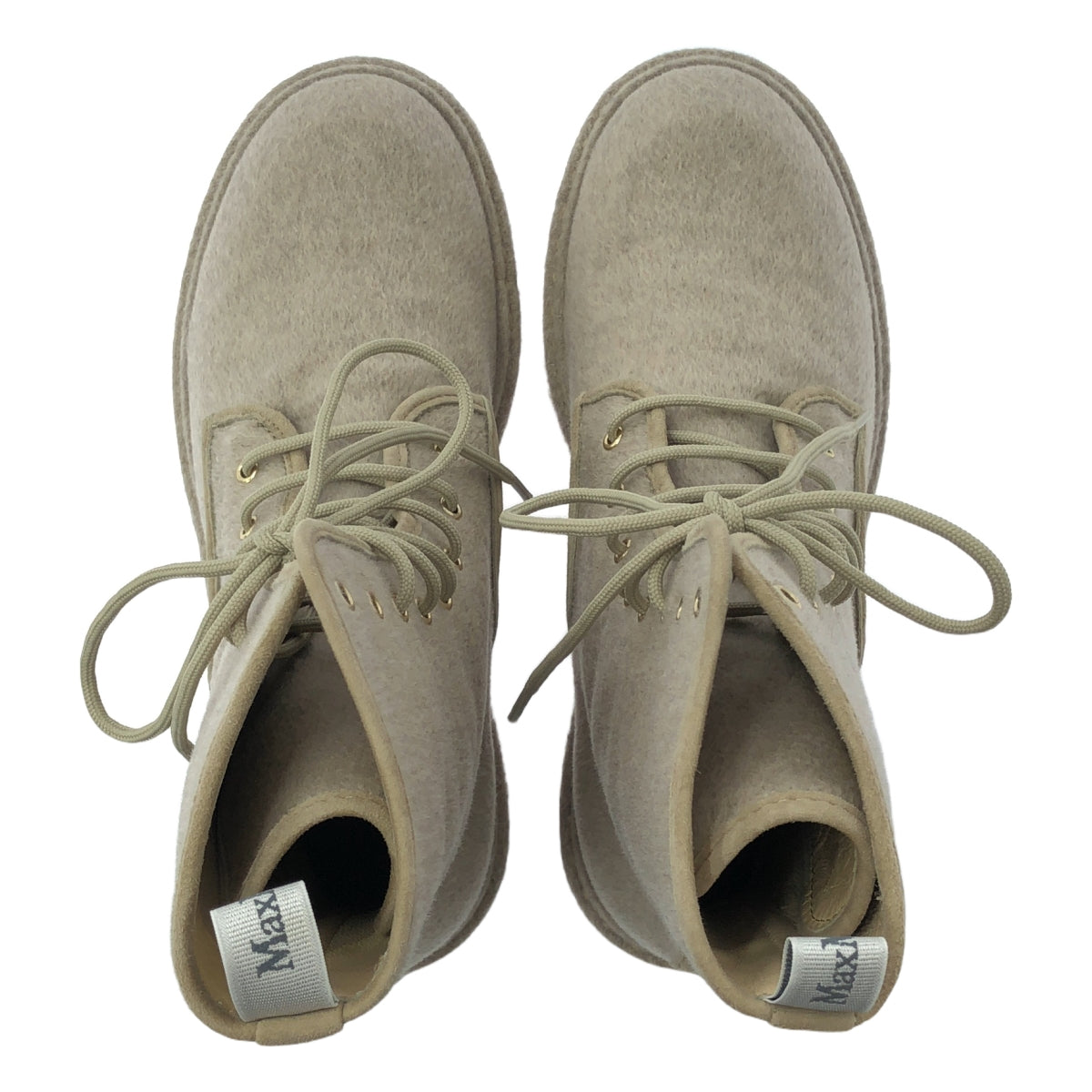 Max Mara | Baker 純羊絨寬交叉踝高繫帶靴 |尺寸 38 |女性的