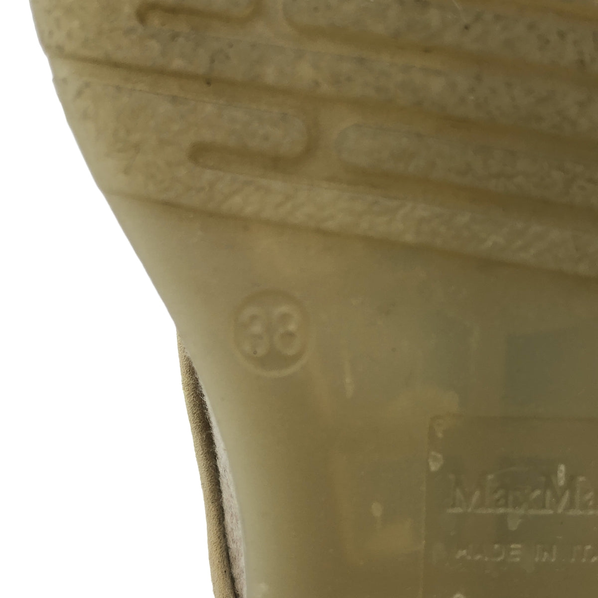 [狀況良好] Max Mara | Baker 純羊絨寬交叉踝高繫帶靴 | 38 碼 | 米色 | 女款