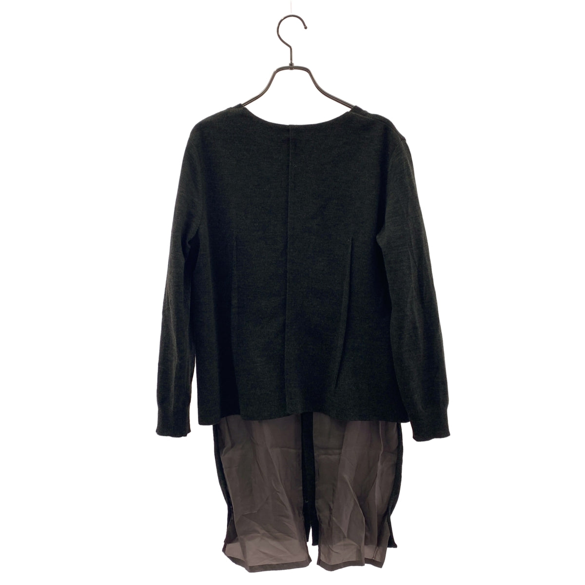 UNDER COVER  / アンダーカバー | ウール キュプラ 切替 Vネック カーディガン | 3 | カーキ | レディース