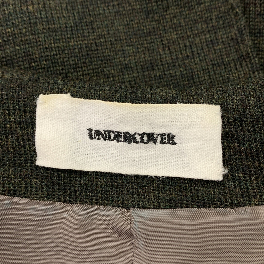 UNDER COVER  / アンダーカバー | ウール キュプラ 切替 Vネック カーディガン | 3 | カーキ | レディース