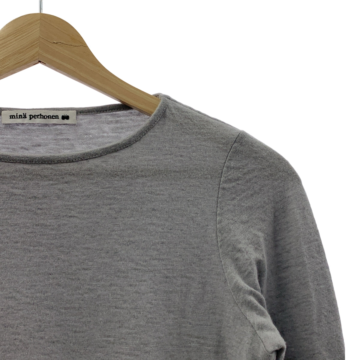 mina perhonen / ミナペルホネン | 2016AW | cozy / クルーネック ニット カットソー | 38 | グレー | レディース