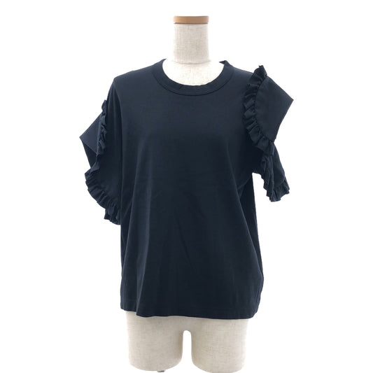 [Good Condition] noir kei ninomiya / Noir Kei Ninomiya | 2024SS | Frill Sleeve Crew Neck Cut and Sew | M | Black | Women's